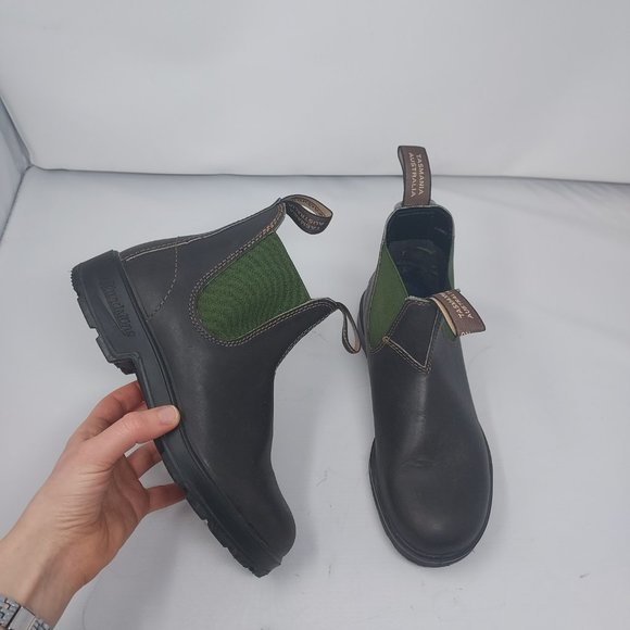 Blundstone Shoes - Blundstone Chelsea Brown Green Boot